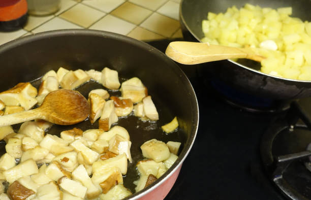 istock Fried boletes and potatoes being cooked in a frying pan 1190330003