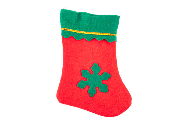 istock Santa Claus Christmas socks on a white background with place for text. 1190331971