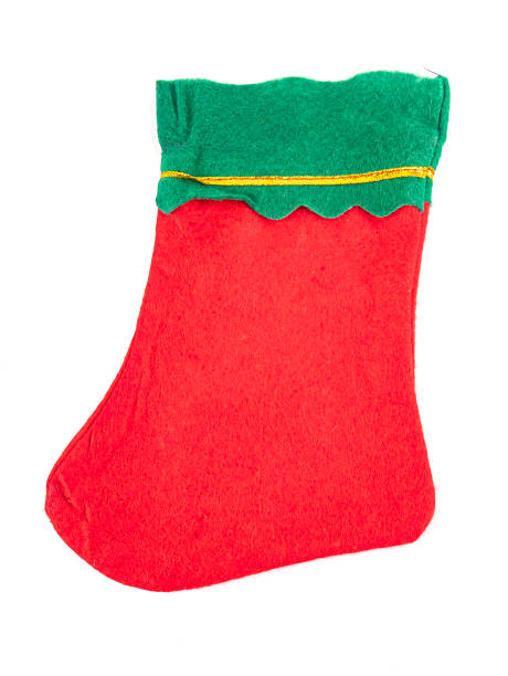 istock Santa Claus Christmas socks on a white background with place for text. 1190331975