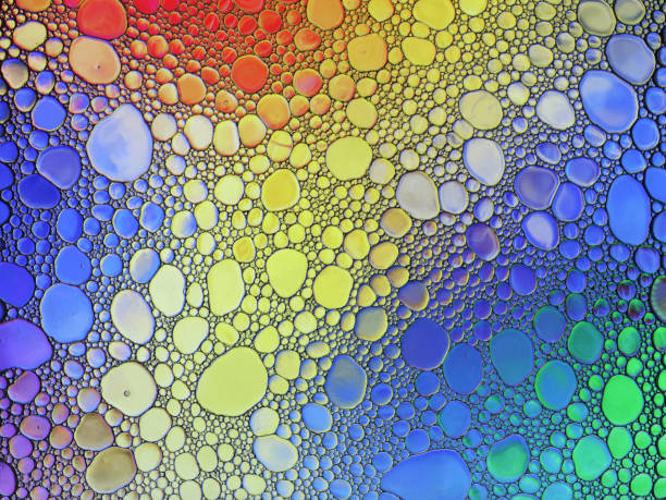 istock Abstract multicolor water oil soap bubbles mixed texture 1190333452