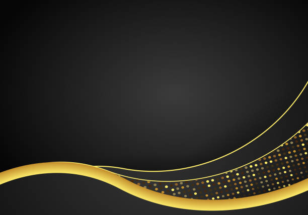 istock Abstract dark metallic overlap background. Luxury bright blue lines modern futuristic background. Technology design template. Texture with gold glitters dots element decoration. 1190334736