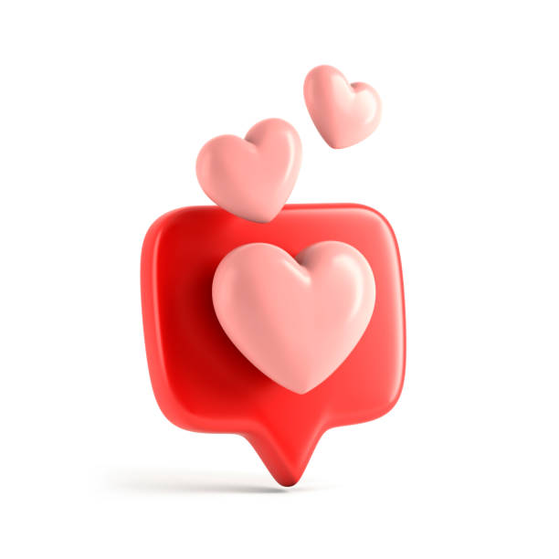 One like social media notification with heart icon 3d illustration Love stock pictures, royalty-free photos & images