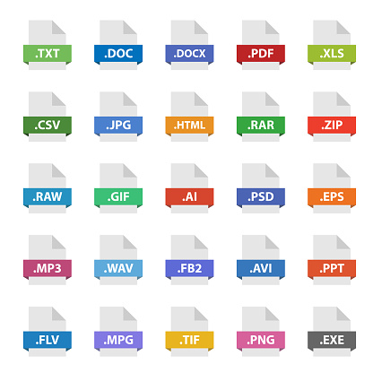 document format vector sign set, file flat icons