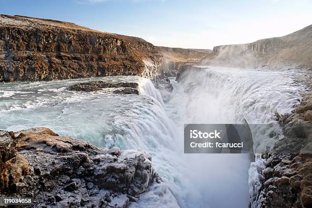 Gulfoss Iceland Stock Photo - Download Image Now - Color Image, Drop, Extreme Terrain