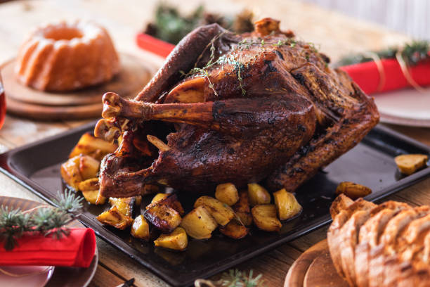 istock Roast turkey on platter 1190340760