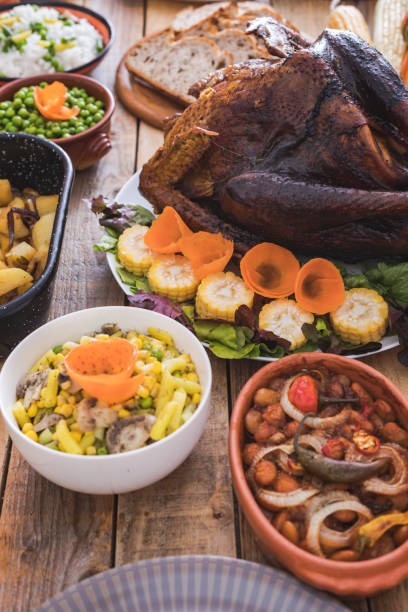 istock Roast turkey with side dishes, thanksgiving dining 1190340920