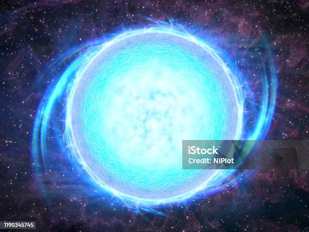 Closeup On A Supernova Concept With Emitting Rays Nebula And Stars Background Stock Photo - Download Image Now