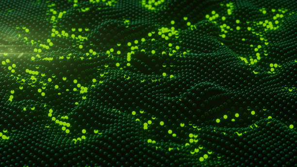 istock Shockwave on surface of green glowing spheres 3D rendering illustration 1190349725