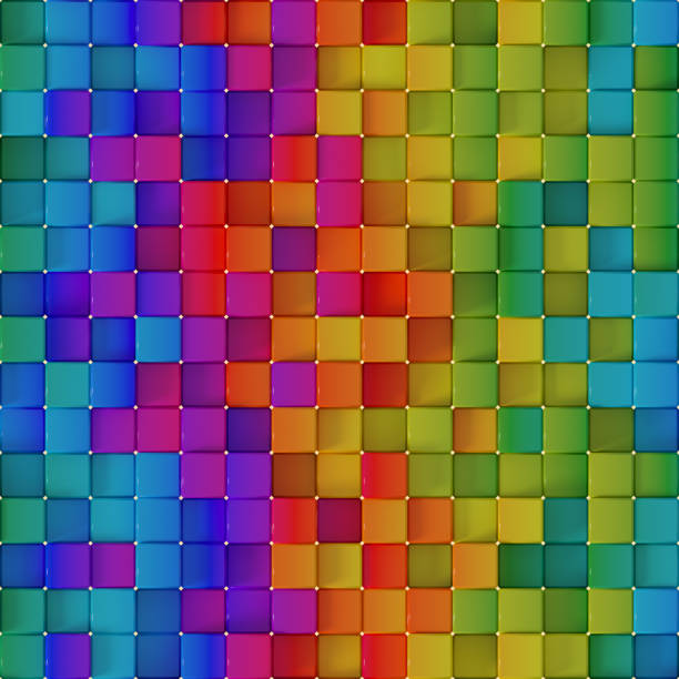 istock Seamless pattern of vivid colorful cubes 3D render 1190349742