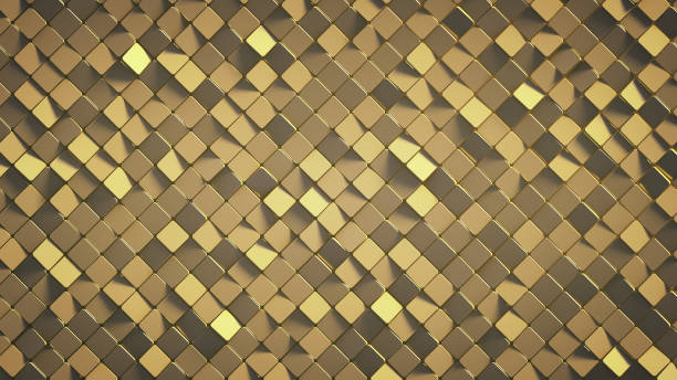 istock Yellow wall with rhombus shapes 3D render 1190350606
