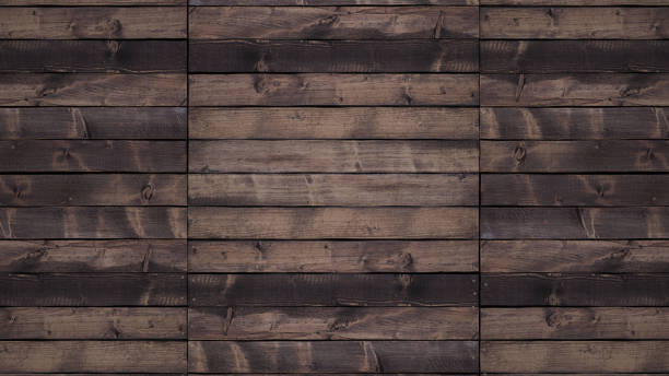 istock Wall texture in dark brown tone with horizontal boards 1190354233