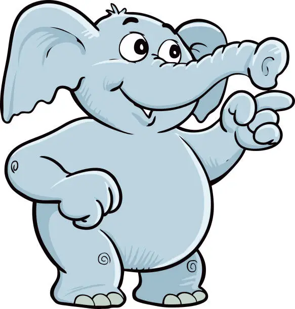 Vector illustration of Happy little elephant