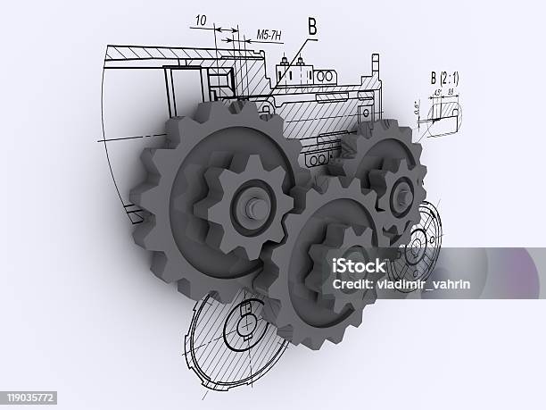 Gears 배경기술 대한 엔지니어링 도면 3차원 형태에 대한 스톡 사진 및 기타 이미지 - 3차원 형태, 강철, 개념