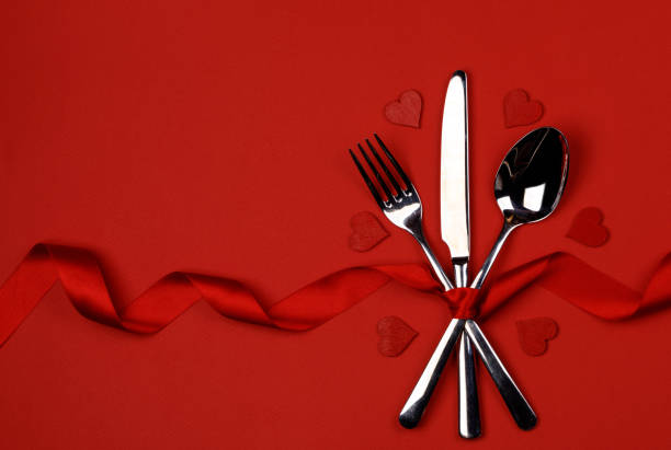 istock Cutlery set and hearts 1190361028