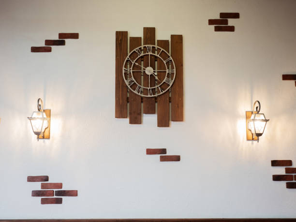Free picture: vintage, hanging, analog clock, wall, lamp, retro