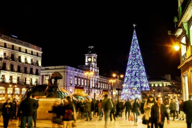 istock Christmas in Madrid. Christmas tree in Sol Square. 1190367524