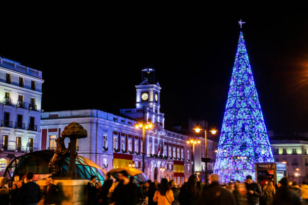istock Christmas in Madrid. Christmas tree in Sol Square. 1190367526