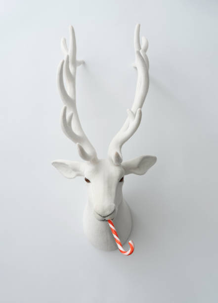 istock Christmas reindeer decoration with christmas candy. 1190368108