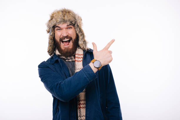 Handsome happy man and hat