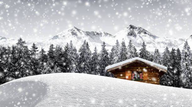 istock Cozy ski hut in snowy Mountains 1190369658