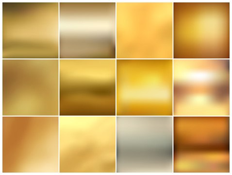 Abstract colorful set blurred vector backgrounds. Element for your website or presentation. Gold color.