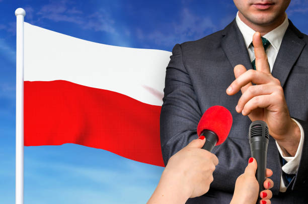 istock Press conference in Poland 1190372507