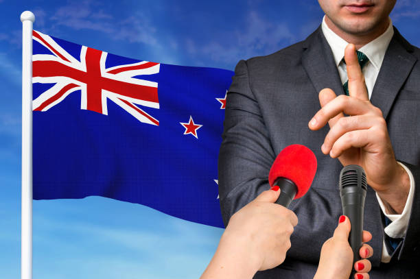 istock Press conference in New Zealand 1190372573