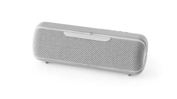 Wireless speaker with blue tooth, for mobile phone on white background