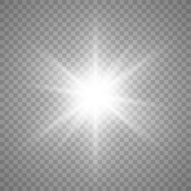 gwiazda pękła. wektor świecąca gwiazda. efekt light z promieniami i wiązkami. wektor - lens flare flash stock illustrations