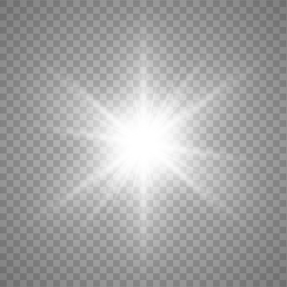 Star burst. Vector glowing star. LIght effect with rays and beams. Vector