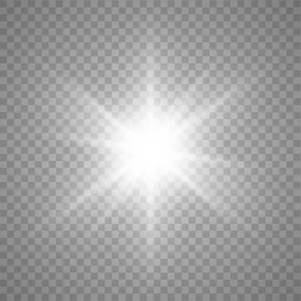 Vector illustration of Star burst. Vector glowing star. LIght effect with rays and beams. Vector