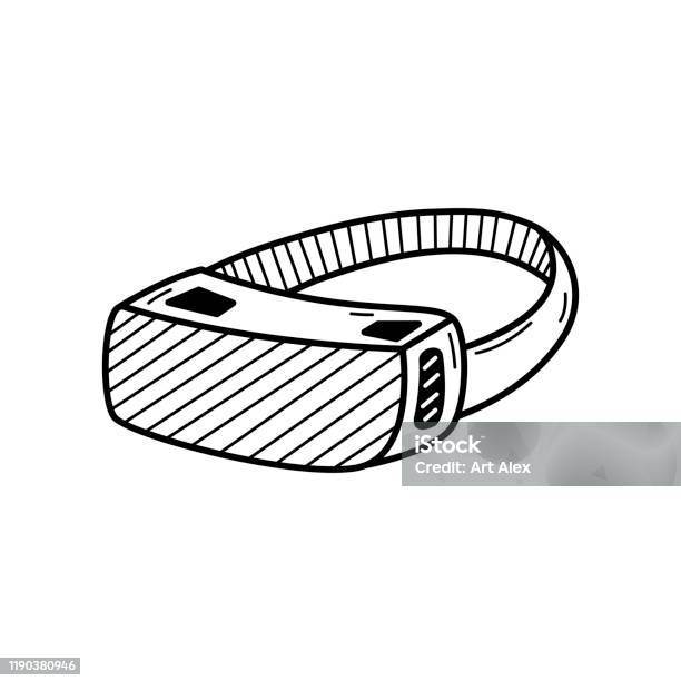 Vr Remote Drawing Hand Drawn Vr Isolated On A White Sketch Vector Illustration Stock ...