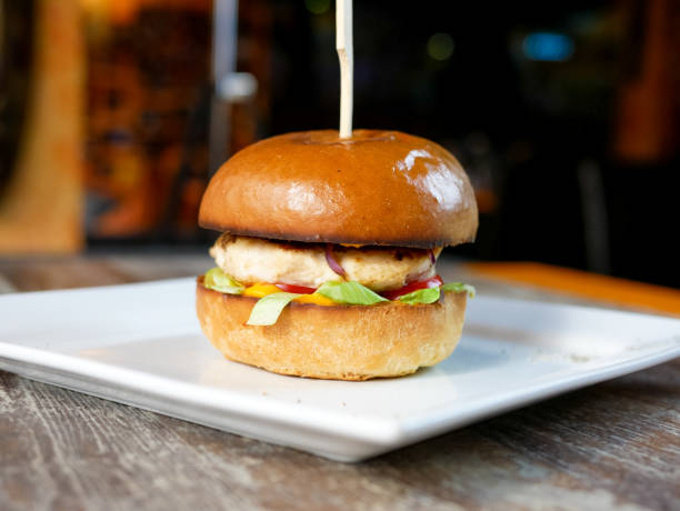 istock Meaty hamburger in a restaurant 1190390762
