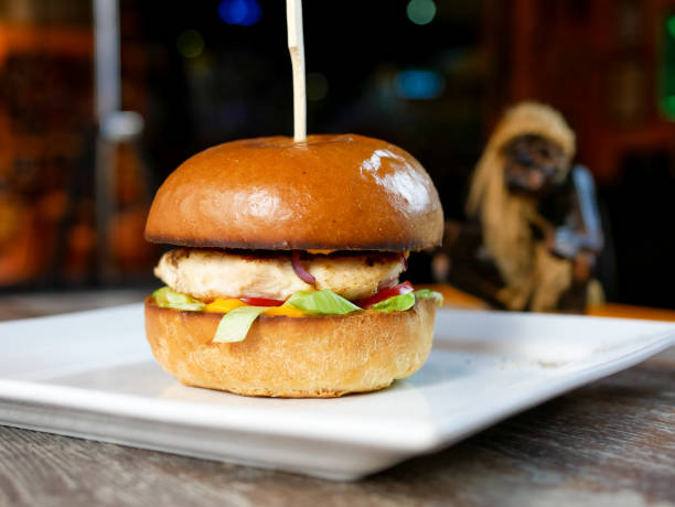 istock Meaty hamburger in a restaurant 1190390766