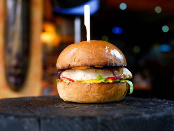 istock Meaty hamburger in a restaurant 1190390793