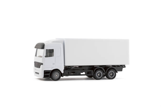 istock White cargo delivery truck miniature isolated on white background with clipping path 1190392620