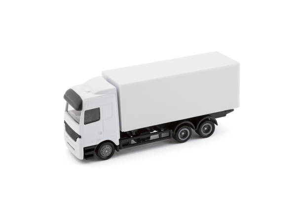istock White cargo delivery truck miniature isolated on white background with clipping path 1190392693