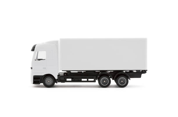 istock White cargo delivery truck miniature isolated on white background with clipping path 1190392696
