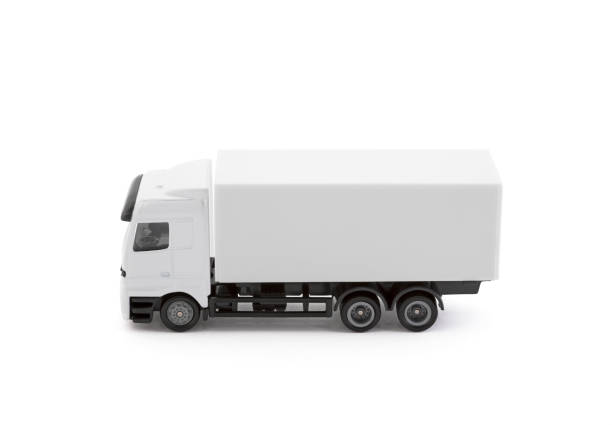 istock White cargo delivery truck miniature isolated on white background with clipping path 1190392714