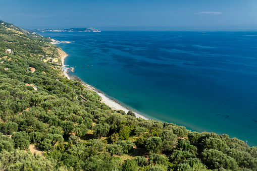The coast at summer near Ascea, Salerno, Campania, Italy
