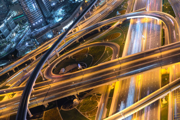 istock Elevated highway and viaduct in Dubai. 1190399527