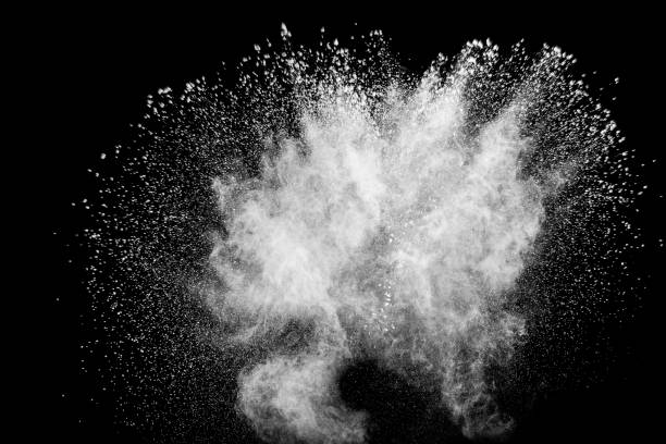 istock White powder explosion cloud against black background.White dust particles splash. 1190400719