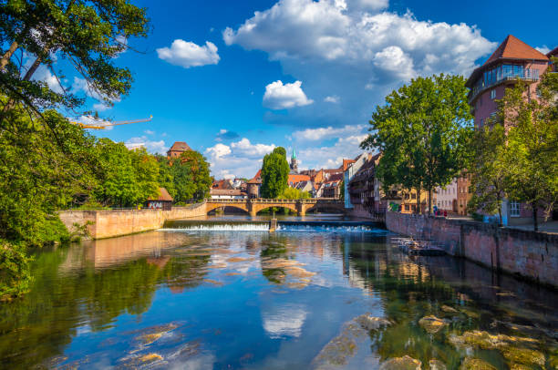 Nuremberg, Germany, Europe. Pegnitz river.