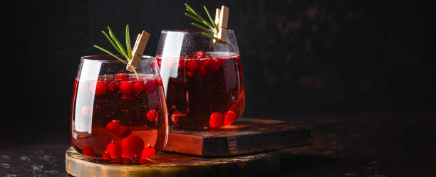 istock Cranberry cocktail in glasses 1190407342