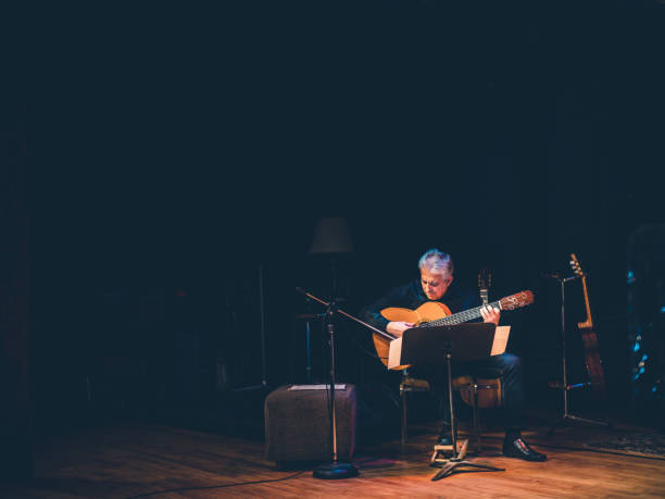 istock Male guitarist performing on the stage 1190409165