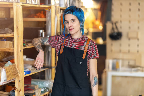 istock Confident young craftswoman in her workshop 1190413315