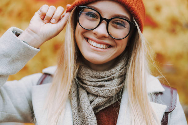 istock Young woman in hat is smiling wide 1190415137