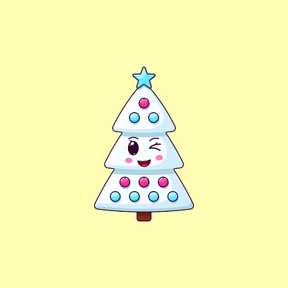 Ilustración de Dibujos Animados Kawaii Árbol De Navidad Con Cara De Winking Bonito Árbol De Navidad Blanco Con Decoraciones y más Vectores Libres de Derechos de Abeto - iStock Ilustración de Dibujos Animados Kawaii Árbol De Navidad Con Cara De Winking Bonito Árbol De Navidad Blanco Con Decoraciones y más Vectores Libres de Derechos de Abeto - iStock