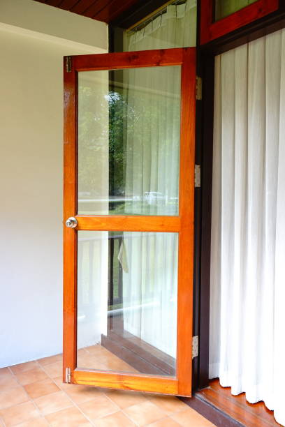 Wooden doors and glass