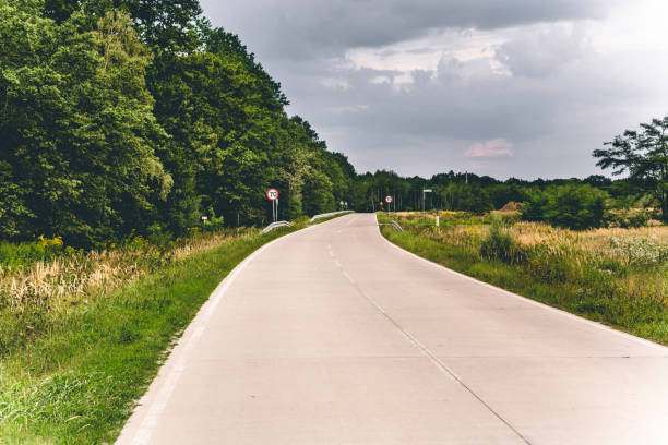 Local road through rural part of southwest Poland.
